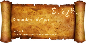 Domonkos Éva névjegykártya